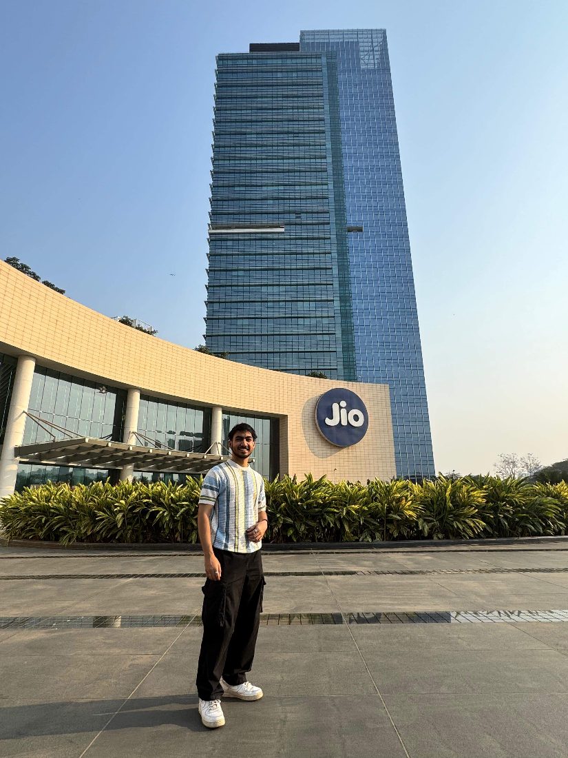 Outside the Jio building